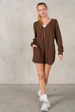 Labiz | Mackenzie Waffle Romper Chocolate