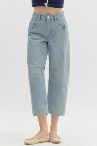 Entro | Blythe Denim High Waisted Pants Lt Blue