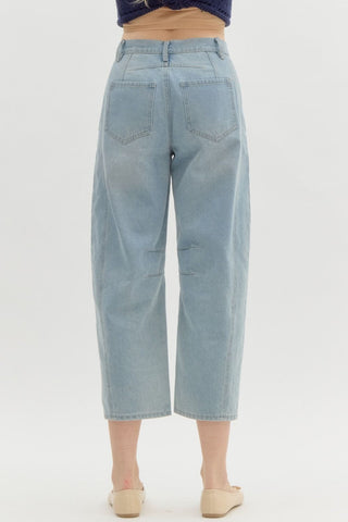 Entro | Blythe Denim High Waisted Pants Lt Blue