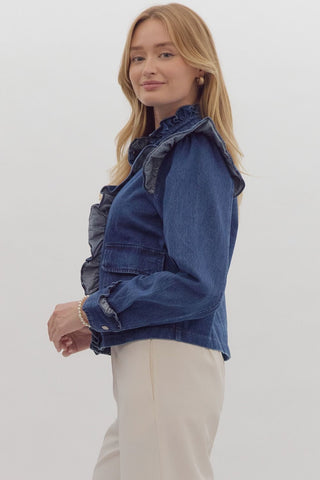 Entro | Dalia Denim Utility Jacket Dk Denim