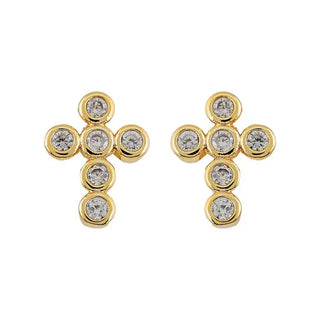 Sahira | Mimi Mini Cross Studs Clear